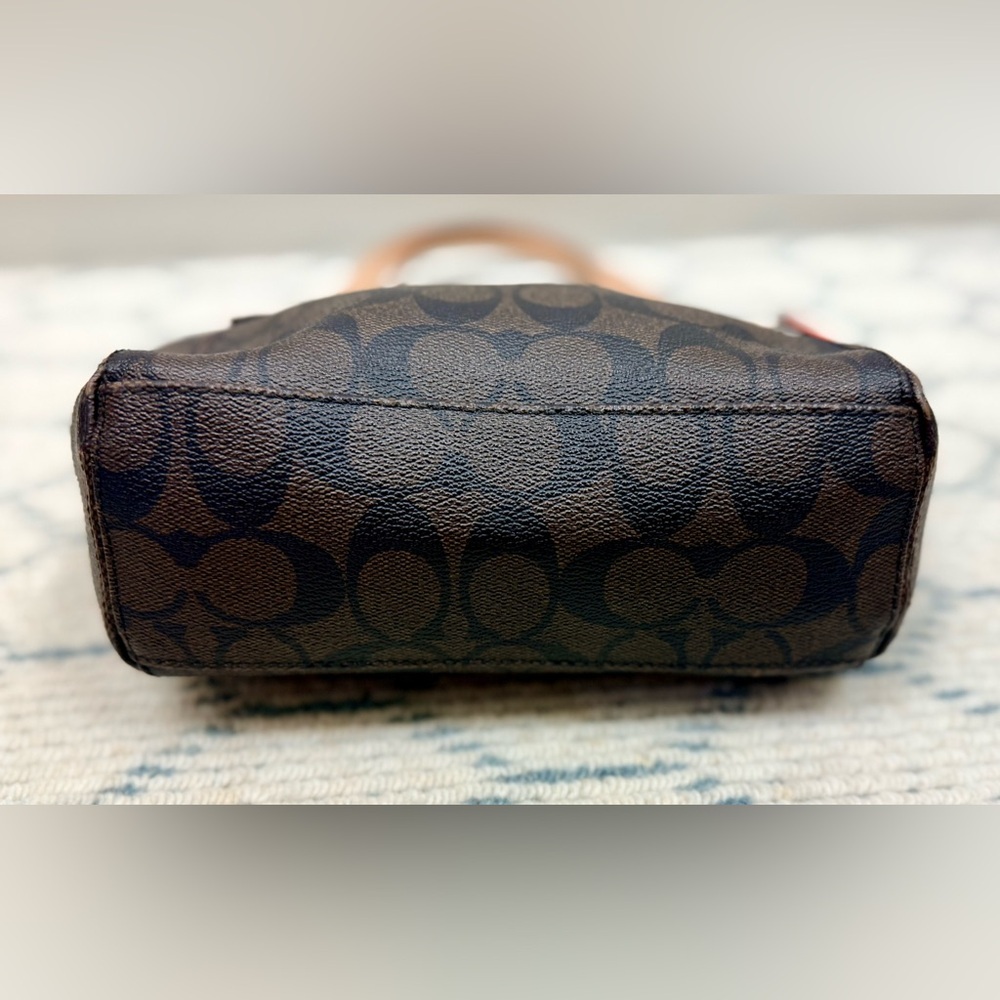 COACH Vintage Y2K Classic Signature Monogram Brown Coated Canvas Shoulder Bag - Picture 5 of 16